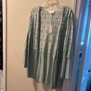 Mint Green Lace Tunic Top
